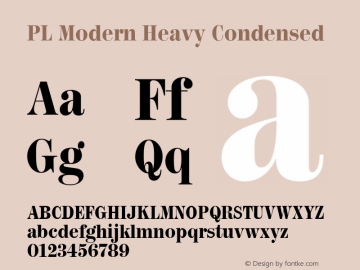 PL Modern Heavy Condensed Version 1.00图片样张