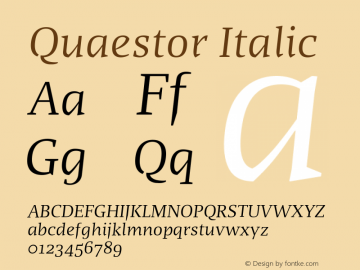 Quaestor Italic Version 1.0图片样张