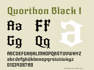 Quorthon Black I Version 1.000;hotconv 1.0.109;makeotfexe 2.5.65596图片样张