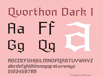 Quorthon Dark I Version 1.000;hotconv 1.0.109;makeotfexe 2.5.65596图片样张
