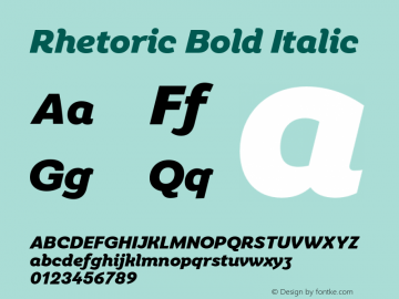 Rhetoric Bold Italic Version 2.000;FEAKit 1.0图片样张