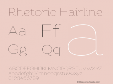 Rhetoric Hairline Version 2.000;FEAKit 1.0图片样张