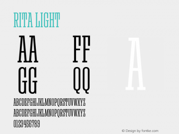 Rita Light Version 1.000;PS 001.000;hotconv 1.0.88;makeotf.lib2.5.64775图片样张