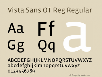 Vista Sans OT Reg Regular Version 1.000;PS 001.001;hotconv 1.0.38 Font Sample