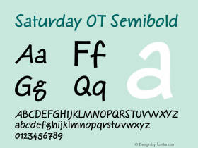 SaturdayOT-Semibold Version 7.504; 2010; Build 1001图片样张