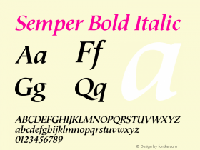 Semper Bold Italic Version 1.00图片样张