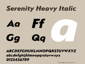 Serenity Heavy Italic Version 3.000;PS 003.000;hotconv 1.0.88;makeotf.lib2.5.64775图片样张