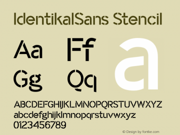 IdentikalSans Stencil Macromedia Fontographer 4.1.5 28/4/04图片样张