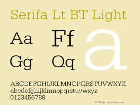 Serifa Lt BT Light Version 1.01 emb4-OT图片样张