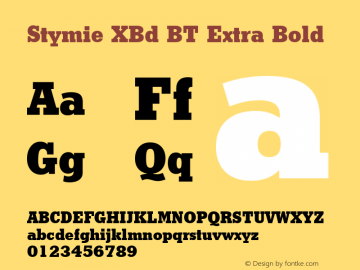 Stymie XBd BT Extra Bold Version 1.01 emb4-OT图片样张