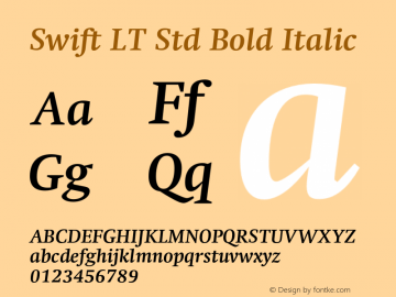 SwiftLTStd-BoldItalic Version 1.01;PS 001.000;hotconv 1.0.38图片样张