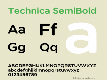 Technica SemiBold Version 1.000;hotconv 1.0.109;makeotfexe 2.5.65596图片样张