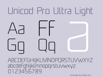 UnicodProUltraLight Version 1.003图片样张