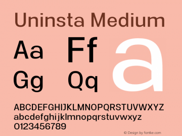Uninsta Medium Version 1.000;PS 001.000;hotconv 1.0.70;makeotf.lib2.5.58329图片样张