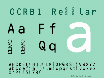 OCRBI Regular Version 1.00 March 29, 2005, initial release图片样张