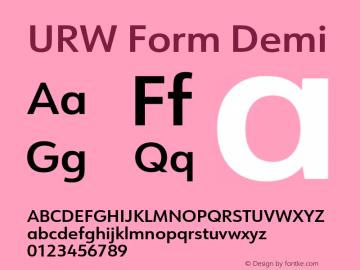 URWForm-Demi Version 1.000;PS 1.00;hotconv 1.0.57;makeotf.lib2.0.21895图片样张
