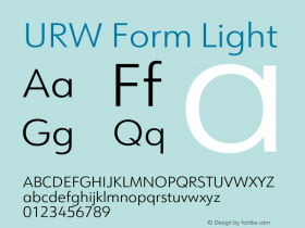 URWForm-Light Version 1.000;PS 1.00;hotconv 1.0.57;makeotf.lib2.0.21895图片样张