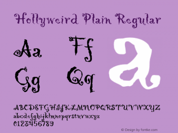 Hollyweird Plain Regular 1.0 Font Sample