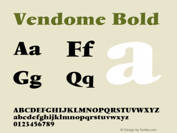 Vendome-Bol Version 1.000;PS 1.00;hotconv 1.0.57;makeotf.lib2.0.21895图片样张
