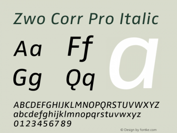 ZwoCorrPro-Italic Version 7.504; 2007; Build 1023图片样张