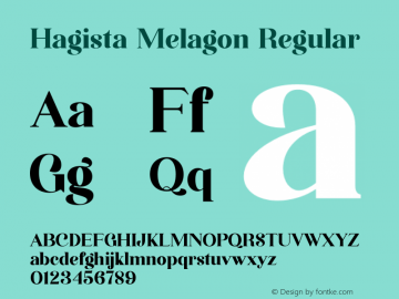 Hagista Melagon Version 1.00;February 21, 2022;FontCreator 13.0.0.2680 64-bit图片样张
