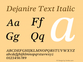 Dejanire Text Italic Version 1.000图片样张