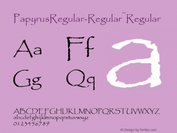 PapyrusRegular-Regular Regular Version 1.00图片样张