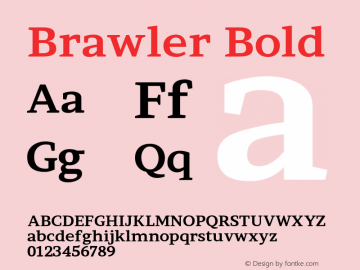 Brawler Bold Version 1.101; ttfautohint (v1.8.3)图片样张