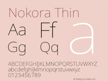 Nokora Thin Version 8.000; ttfautohint (v1.8.3)图片样张