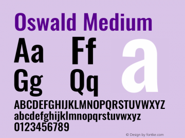 Oswald Medium Version 4.102图片样张