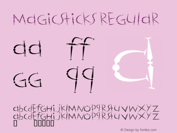 Magicsticks Regular Version 1.00 2013 Font Sample
