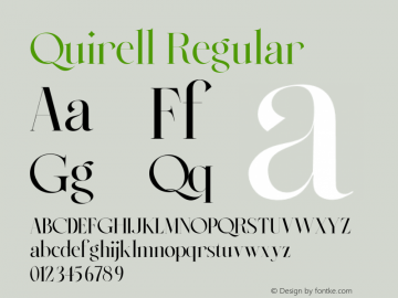Quirell Version 1.00;March 24, 2021;FontCreator 12.0.0.2525 64-bit图片样张