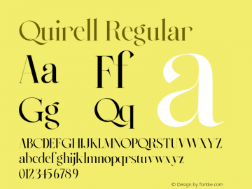 Quirell Version 1.00;March 24, 2021;FontCreator 12.0.0.2525 64-bit图片样张