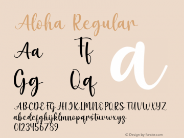 Aloha Version 1.002;Fontself Maker 3.5.4图片样张