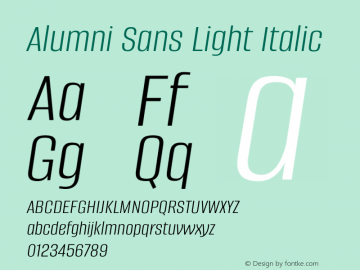 Alumni Sans Light Italic Version 1.016图片样张