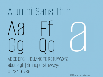 Alumni Sans Thin Version 1.018图片样张