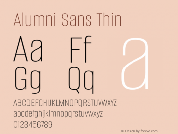 Alumni Sans Thin Version 1.018图片样张