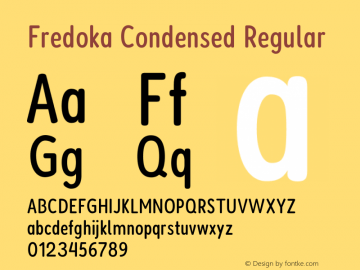 Fredoka Condensed Regular Version 2.000图片样张
