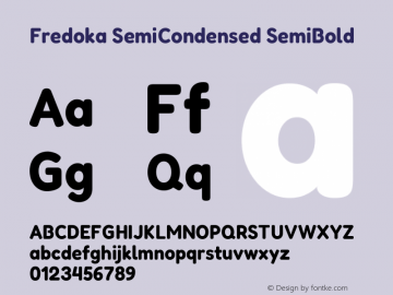 Fredoka SemiCondensed SemiBold Version 2.000图片样张