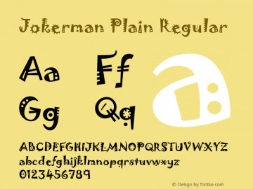 Jokerman Plain Regular 1.0 Font Sample