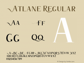 Atlane Version 1.00;February 20, 2020;FontCreator 12.0.0.2555 64-bit图片样张