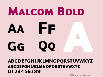 Malcom Bold 001.000 Font Sample