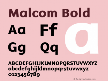 Malcom Bold 001.000 Font Sample