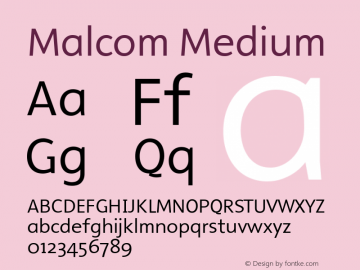 Malcom Medium 001.000 Font Sample