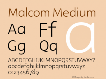 Malcom Medium 001.000 Font Sample