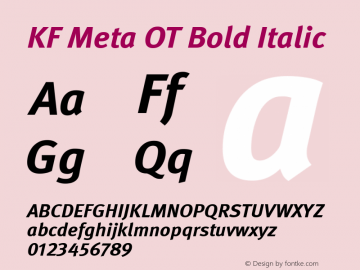 KF Meta OT Bold Italic Version 5.504图片样张