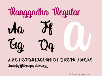 Ranggadha Version 1.00;June 17, 2019;FontCreator 11.5.0.2422 64-bit图片样张