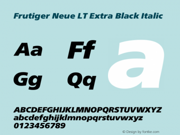 Frutiger Neue LT Extra Black Italic 001.000图片样张