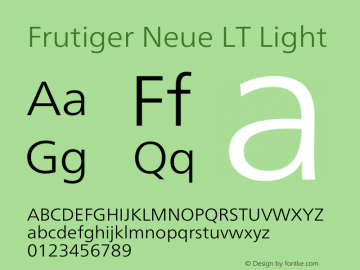 Frutiger Neue LT Light 001.000图片样张