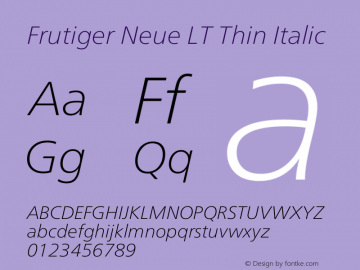 Frutiger Neue LT Thin Italic 001.000图片样张